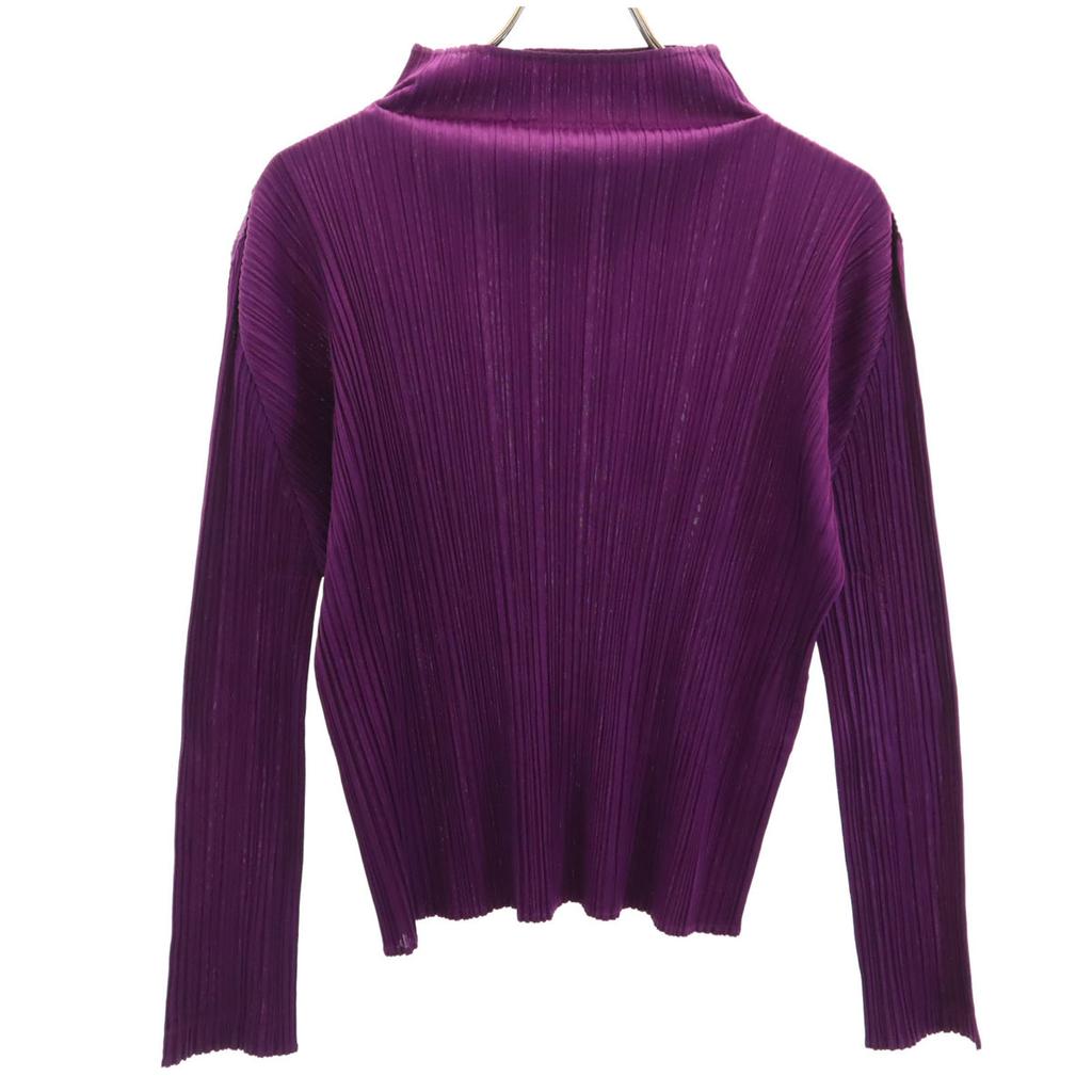 PLEATS PLEASE Made In Japan Long Sleeve Pleated Cut 3 Purple Women Used