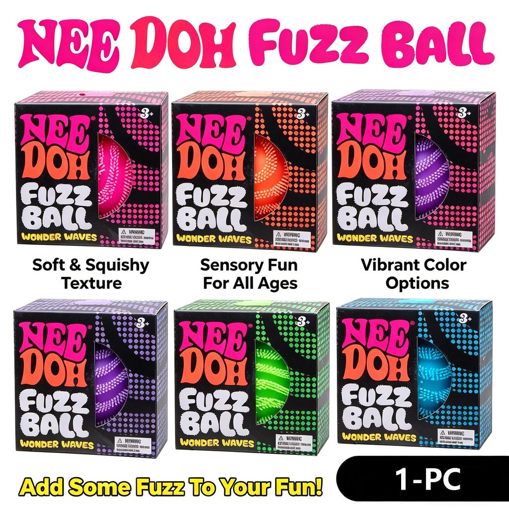 Schylling Nee Doh Bola de Fuzz Olas Caja Sorpresa Sensorial Apretable Alivio del Estrés Juguete para Mover