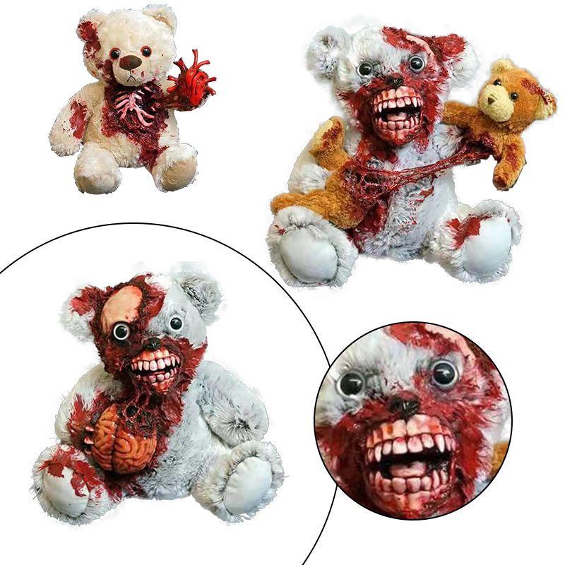 Halloween Bear Bloody Death Resin Statue Ornament Horror Toy Decor Sculpture