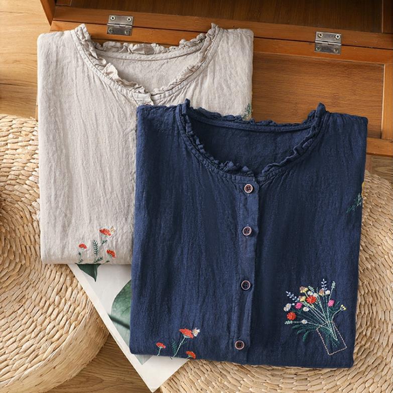 Women's Linen Sleeveless Shirt Summer Blouse Casual and Versatile Cotton and Linen Vest All-match Top for Women