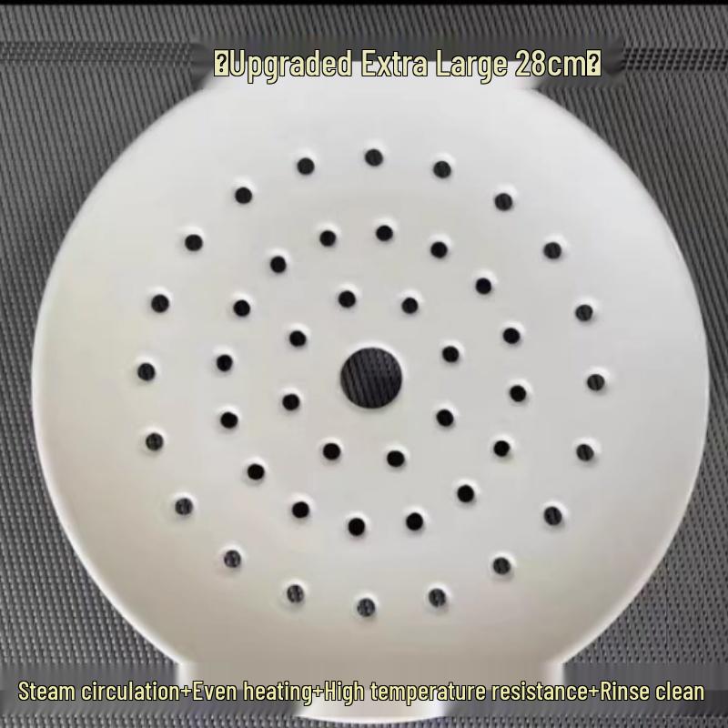 Ceramic Microwave Steamer Plate with Fine Pores - Universal Food Grade for Steaming Seafood, Fish, Buns, and More.
