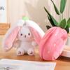 Kawaii Fruit Transfigured Easter Bunny Plush Toy Cute Carrot Strawberry Bag Turn Into Rabbit Plush Toy Kids Birthday Gift