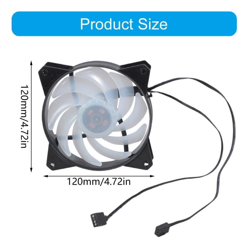 Quiet 120mm Infinitys Mirror LED PC Case Fan With AntiVibration Pad 4PIN PWM 800-1800RPM Coolers for Enhanceds Cooling