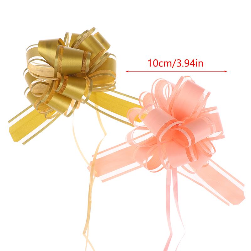 5/10Pcs Wedding Car Bow Ribbons Pull Flower Christmas Gift Wrap Packaging Decoration Diy Craft Flowers Birthday Party Supplies