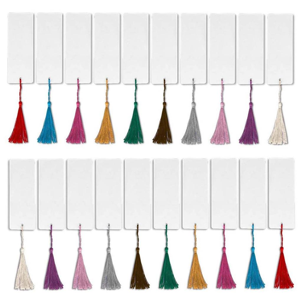 10 Stück Unfertige Papierlesezeichen mit Quasten 2x5,5 Zoll Lesezeichen Weiß Bemalbarer Seitenmarker für Erwachsene Kinder Malen