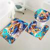 4Pcs Dreamy Cat Shower Curtain Set with Non-Slip Bath Mat, Toilet Lid Cover, Contour Rug & 12 Hooks, Bathroom Decor