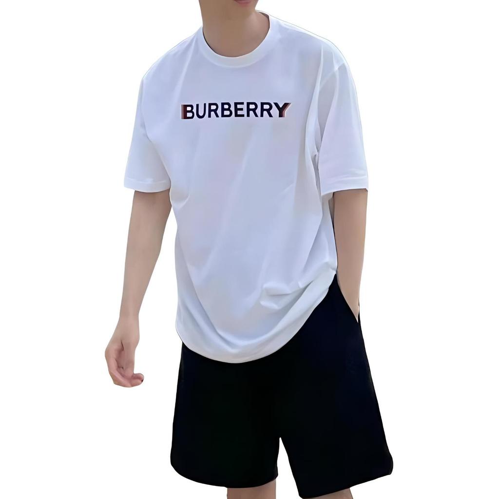 Burberry T Shirts Men's White Crew Neck Moderate 80781201
