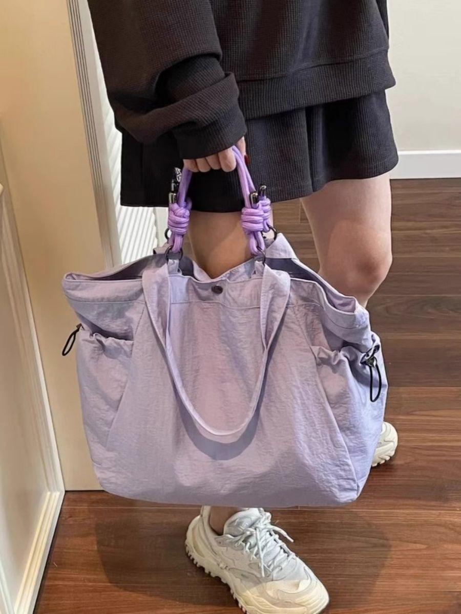 Travel Tote Bag Women S Lightweight Nylon Cloth Leisure Sports Bag Large Capacity Shoulder Portable Versatile Bag