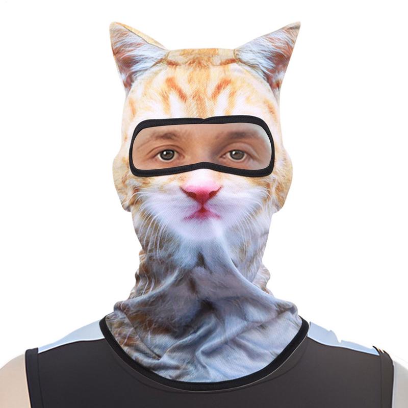 3D Cat Balaclava Motorcycle Cute Full Face Animal Hood Mask Helmet Liner Biker Face Gorra Headgear Hat Skiing Snowboard Hat