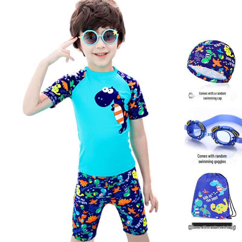 Youyou Kids' Dinosaur Quick-Dry Split Swimsuit Set