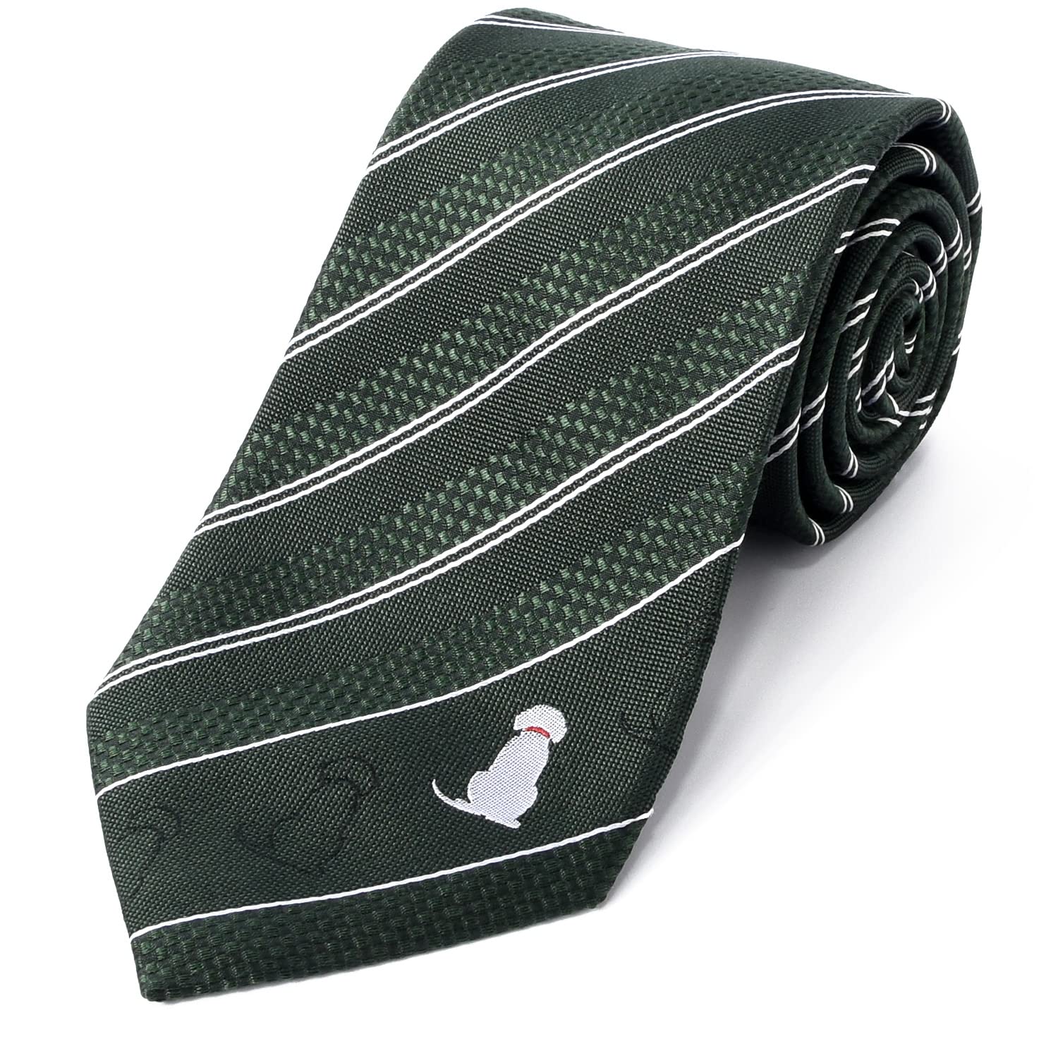 

[Rachel] Animal Print Necktie, Dog Pattern, 100% Silk, Jacquard Weave, DogCat Design, StripeRegimental Stripe, One-Point Design, Water-Repellent,