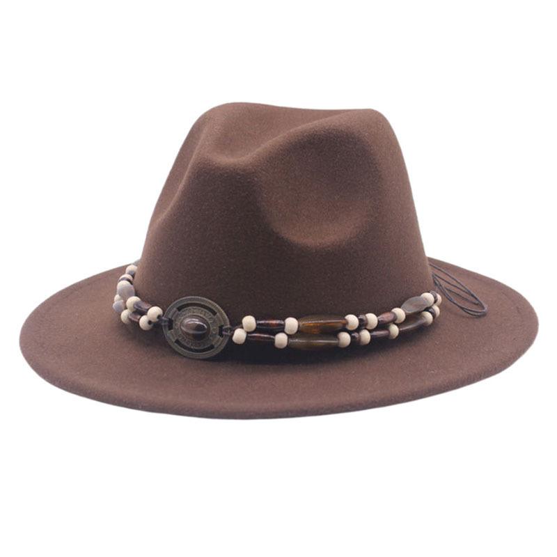 European and American Woolen Jazz Hat, Flat-brimmed Big-eave Hat, Autumn and Winter British Style Men's and Women's Fashion, Felt Hat Top Hat