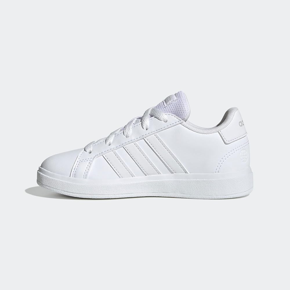 Adidas Grand Court 2.0 Kids Sneakers Unisex Footwear White/Grey 17.5 Cm