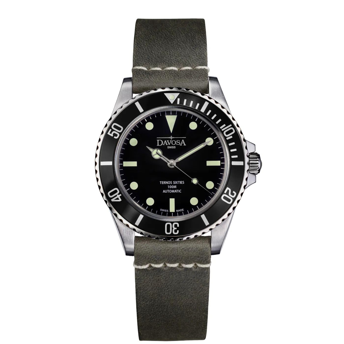 

Mechanical Automatic Watch 10 ATM Water Resistant Swiss Made Gray [Davosa] 161.525.55S Men s чорний