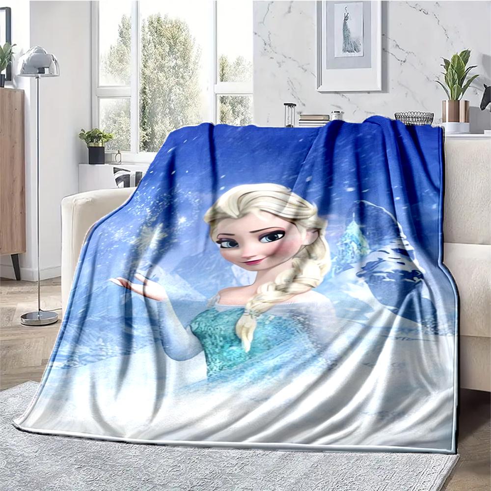 Elsa Theme Printed Blanket - Perfect for Couch, Bed, Travel & Outdoor Use | Machine Washable, Cozy & Durable.