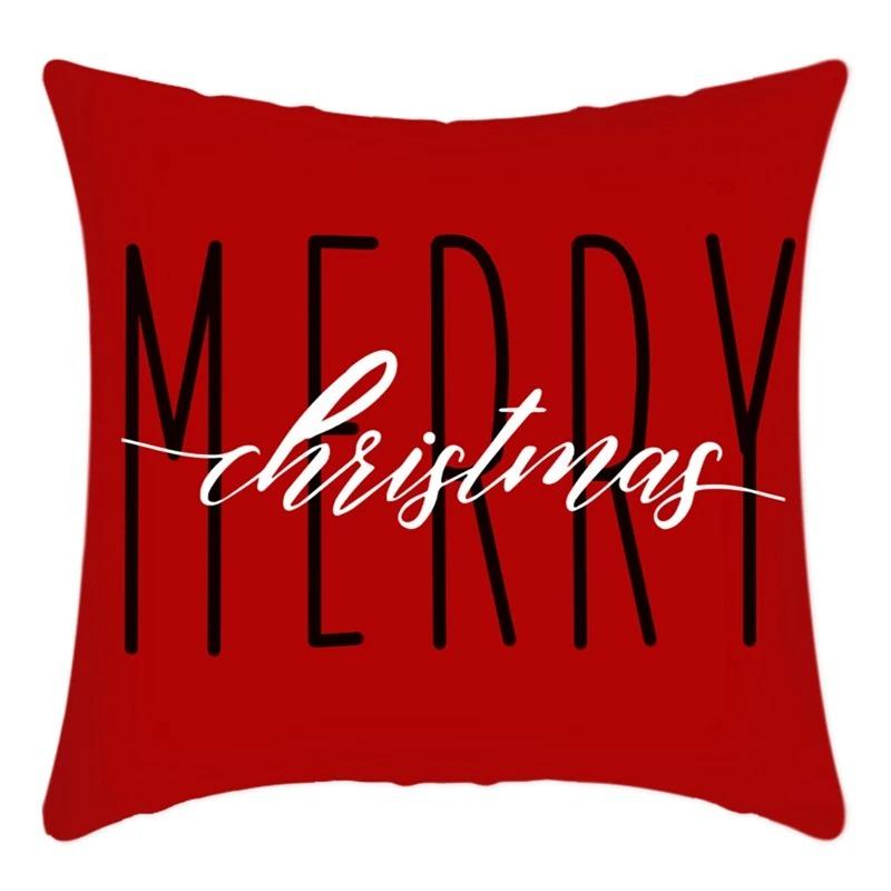 Merry Christmas Pillowcase 45X45Cm Throw Pillowcase Winter Christmas Decorations Home Tree Deer Sofa Cushion Cover New Year