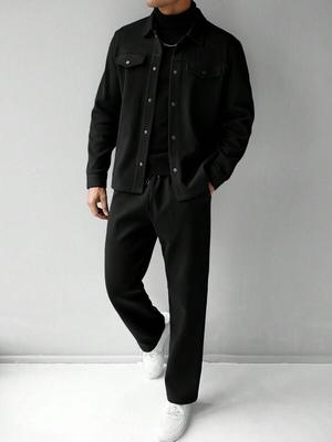 2025 Men's Lapel Jacket: Versatile Casual Suit for Autumn/Winter - Trendy Workwear Style