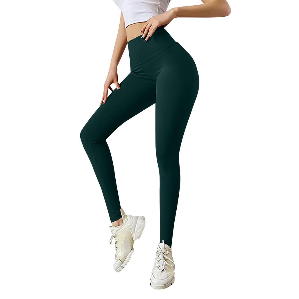Women's Fashion Yoga Pants High Waisted Strap Pleated Hip Lifting Exercise Skinny Pants