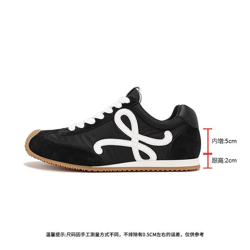 Cowhide Version~ Wang Yibo Has the Same Forrest Gump Training Shoes for Women's Inner Height-increasing Shoes, Thick-soled Ugly Cute Shoes, Casu