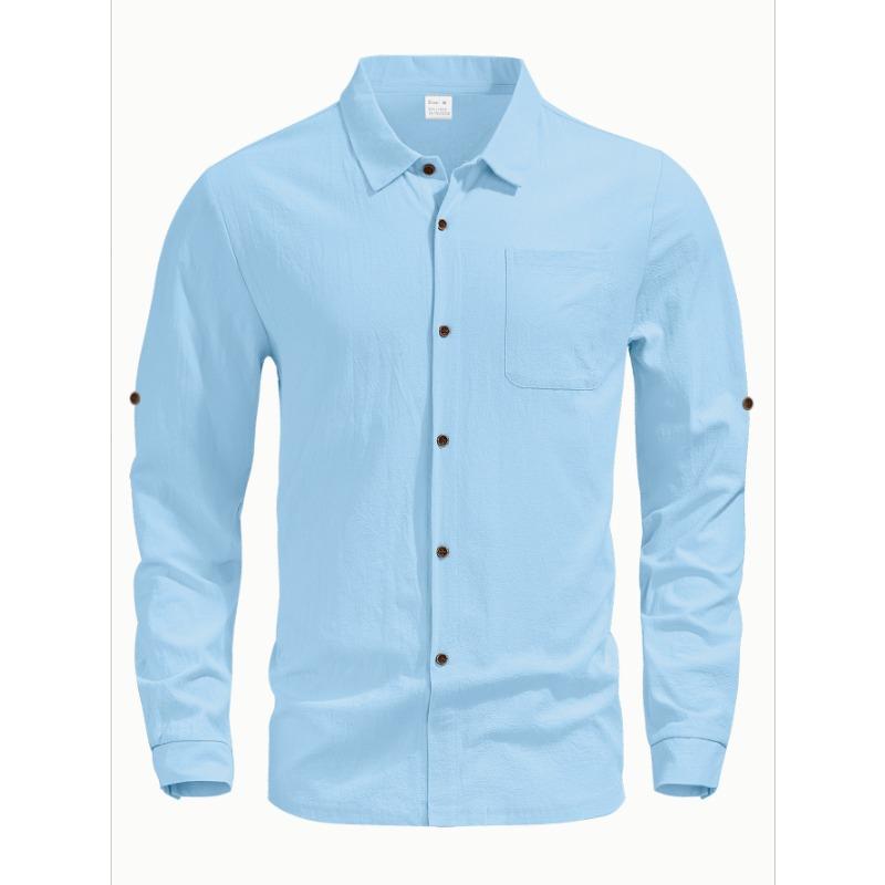 

2025 Осень и Зима Новая Мужская Кофта Повседневная На Пуговицах Свободная Рубашка S синий