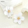 Women's Sweet Enamel White Color Flower Earrings Vintage Elegant Korean Piercing Earring Set Fashion Aesthetic Party Jewelry New