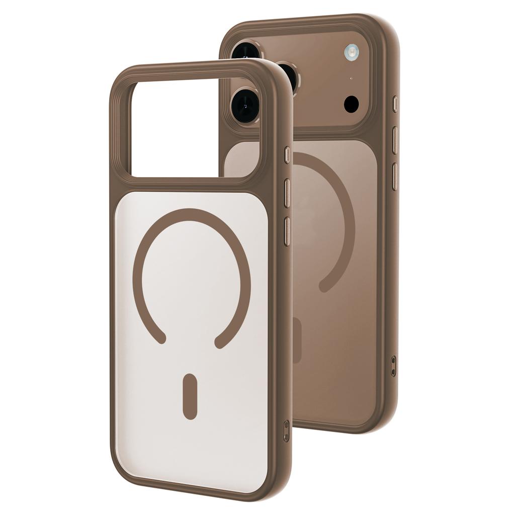 For iPhone 17 Pro Magnetic Case Skin-Feel Rubberized PC + TPU Phone Cover Compatible with MagSafe