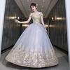 Painted yarn puffy skirt women's   new art exam, bel canto vocal host solo performance suit, long temperament skirt spring and summer