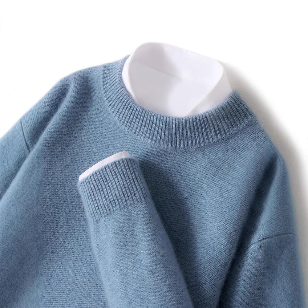 New cashmere sweater thickened semi-turtleneck pullover sweater with cashmere sweater men's inside