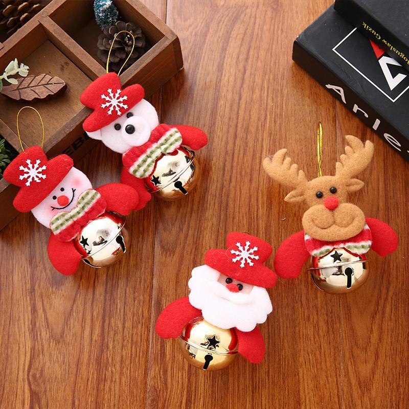 Pendant Christmas Tree Decorations Santa Claus Snowman Elk Bear Bell Ornaments
