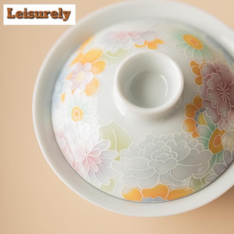 Stacked Material Flower Antique Glaze Tea Set Complete Set Vintage Tea Ceremony Set Teapot And Tea Cup Set Tableware Accessories