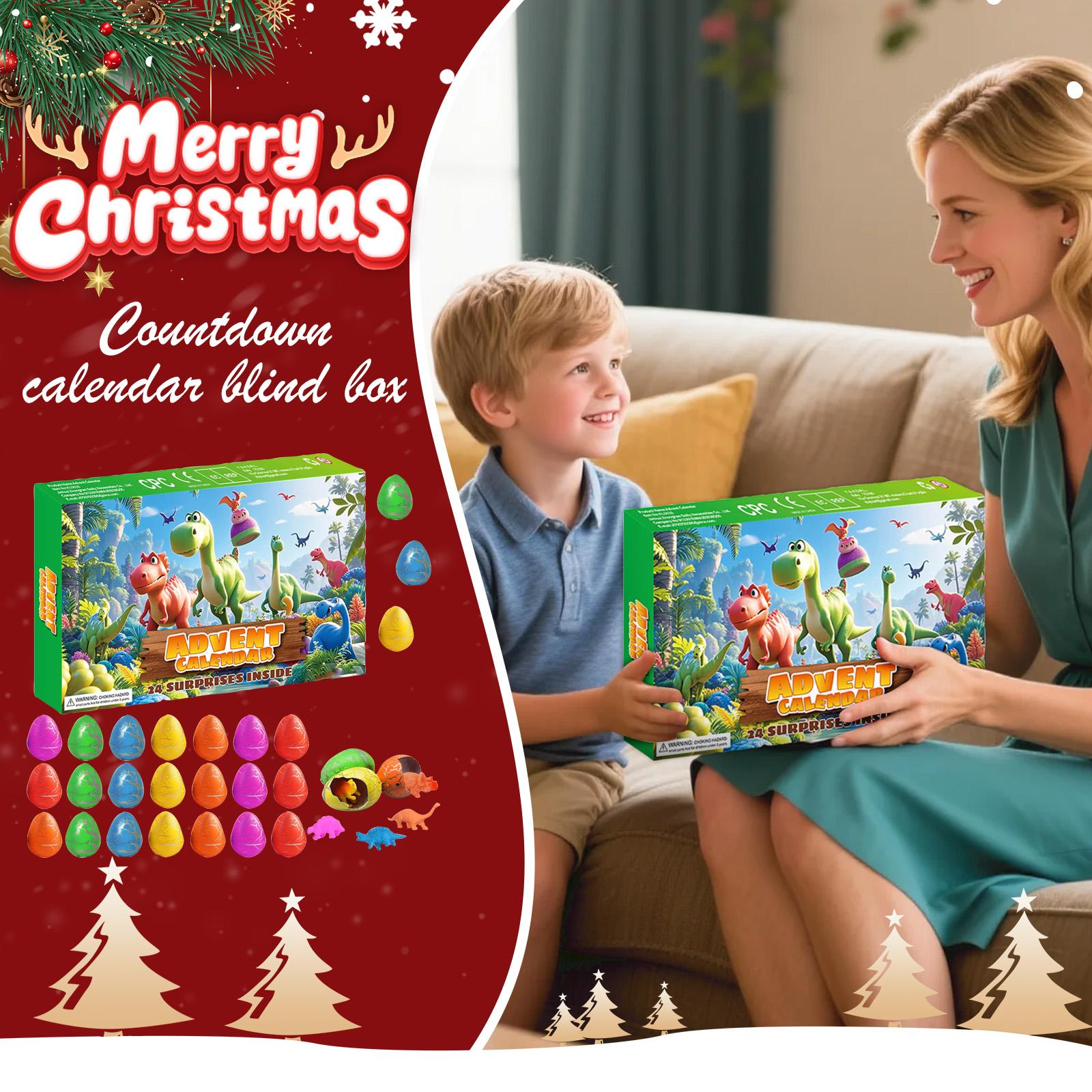 

Адвент-календарь «Яйцо динозавра» - 24-дневный обратный отсчет, коробка-сюрприз с игрушками для детей One Size