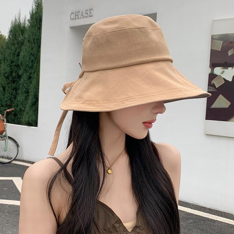 New Fisherman's Hat Children Sweet Versatile Bow Big Brim Basin Hat Student Fashion Breathable Sun Hat