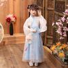 Letnia Sukienka Hanfu w Chińskim Stylu dla Dziewcząt - Elegancka Księżniczka Wróżka z Haftem i Szerokimi Rękawami