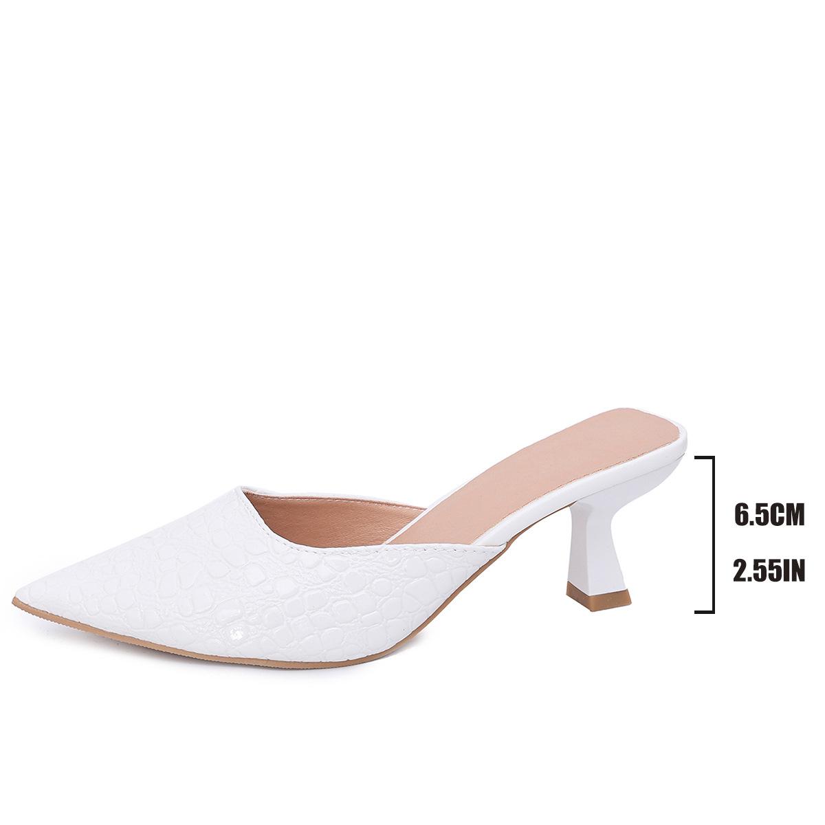 

Foreign trade large size leopard print temperament French bag head half slippers women s 2025 spring new pointed high heel half drag shoes 36 белый