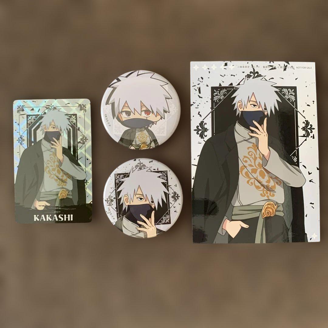 

[USED] NARUTO Arabesque Kakashi - Button badge, hologram card, bromide