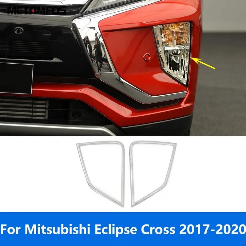Front Bumper Fog Light Lamp Cover Trim For Mitsubishi Eclipse Cross 2017-  Chrome Foglight Protector Car Accessories