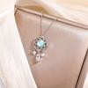 Fashion 925 Sterling Silver Dreamy Gradient Moonlight Dream Catcher Hollow Round Clavicle Chain Necklaces XL213
