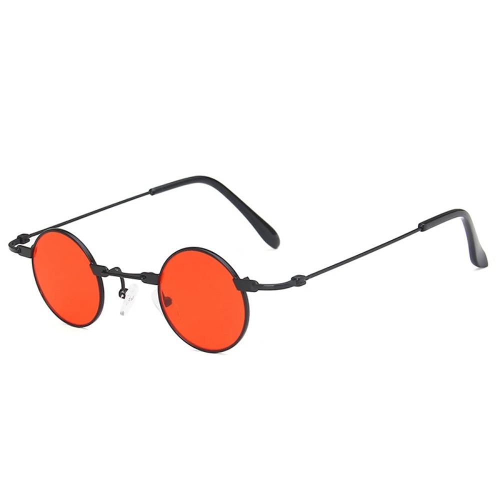 Kleine runde Sonnenbrille Damen Herren UV400 Metall Markendesigner Punk Sonnenbrille Steampunk Vintage Brille Schwarze Schattierungen