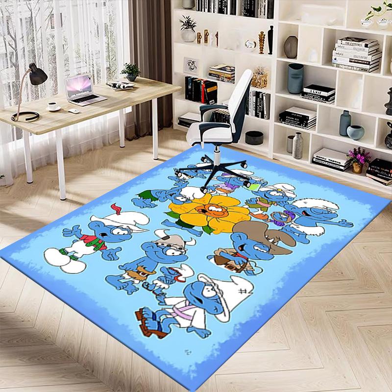 1pc Smurfs Colorful Carpet for Playroom Bedroom Living Room Sofa Home Decor,kids Game Area Rug Non-slip Floor Mat Y72390