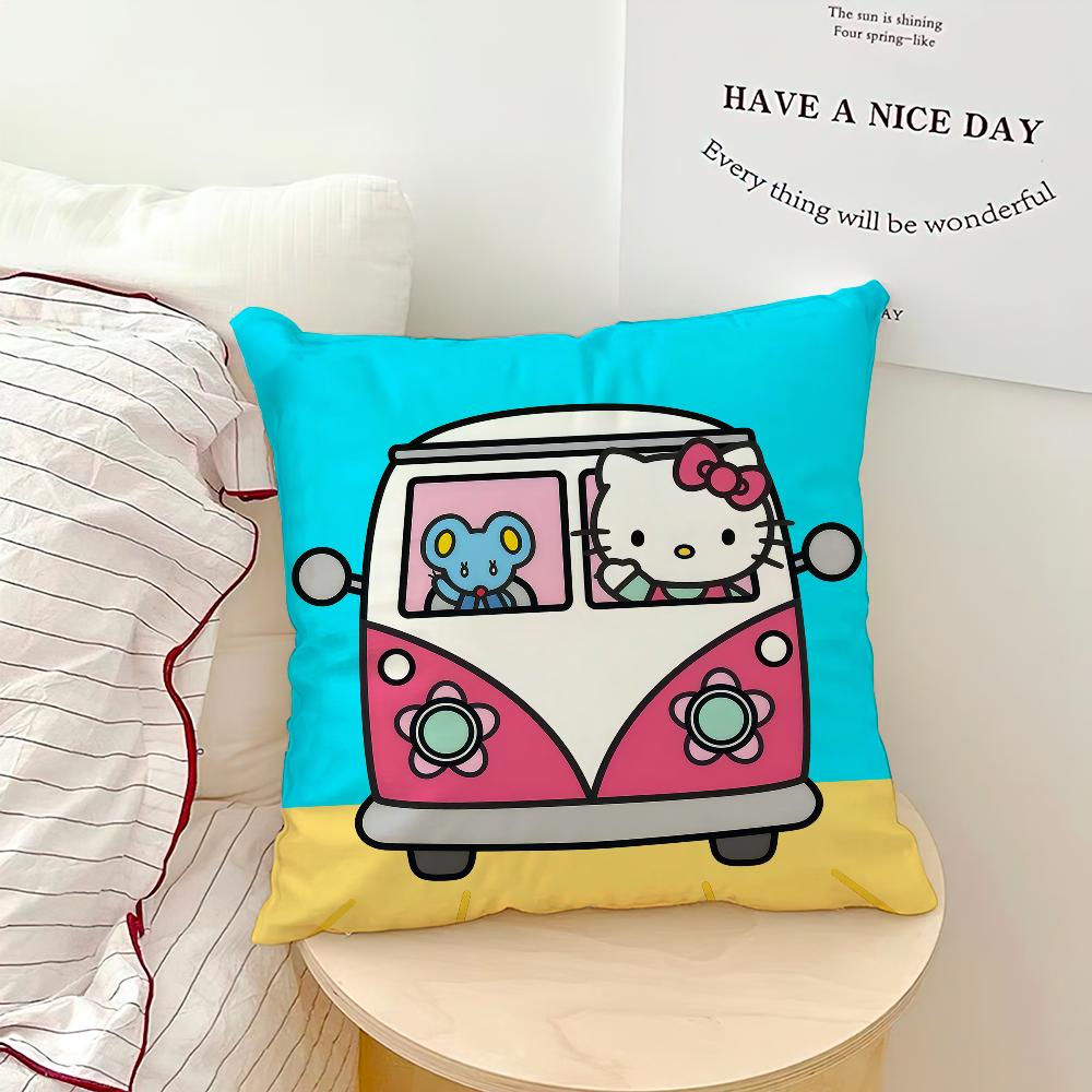 Cartoon Cute H-Hello K-Kitty Cat Driving Funny Comfort Soft Hogar Pillowcase Sofa Living Room Bed Home Decor Protective Covers
