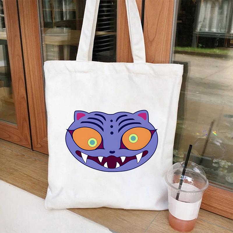 KPOP Demon Hunter Tiger Print Student Shoulder Canvas Bag Shopping Tote Bag KTB