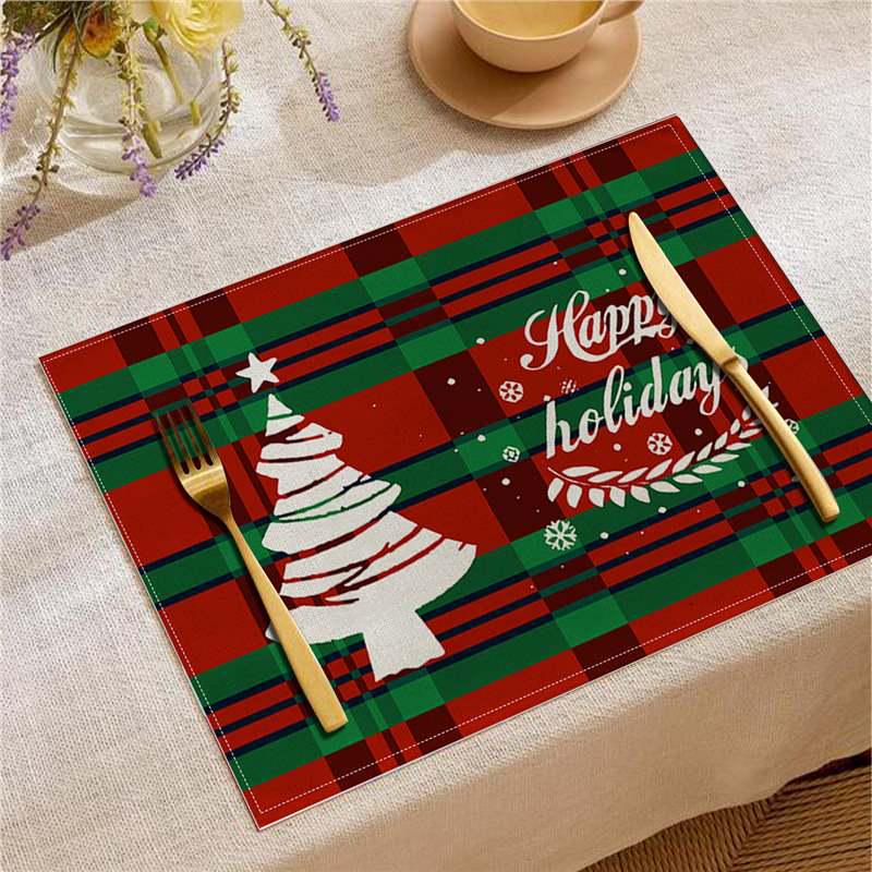 Cross-Border Custom Logo Pattern Holiday Placemat: Christmas, Halloween, Thanksgiving Linen Table Mat