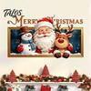 Festive Snowman Window Clings Christmas Wall Stickers, Santa Claus Reindeer And Decals with Photo Frame Reusable Holiday Decor Design, Removable