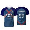 PXG Blue Lock Japanisches Anime-Trikot, Fußballuniform Nr. 9 Rin Shidou, Cosplay-T-Shirts, Freizeit-Sportoberteile für Herren und Damen