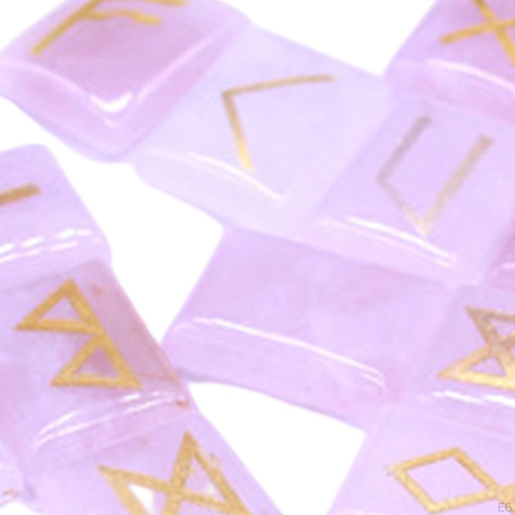 25Pcs Rune Chakras Runes s,Crystal Rectangle Shaped Pendant Decor