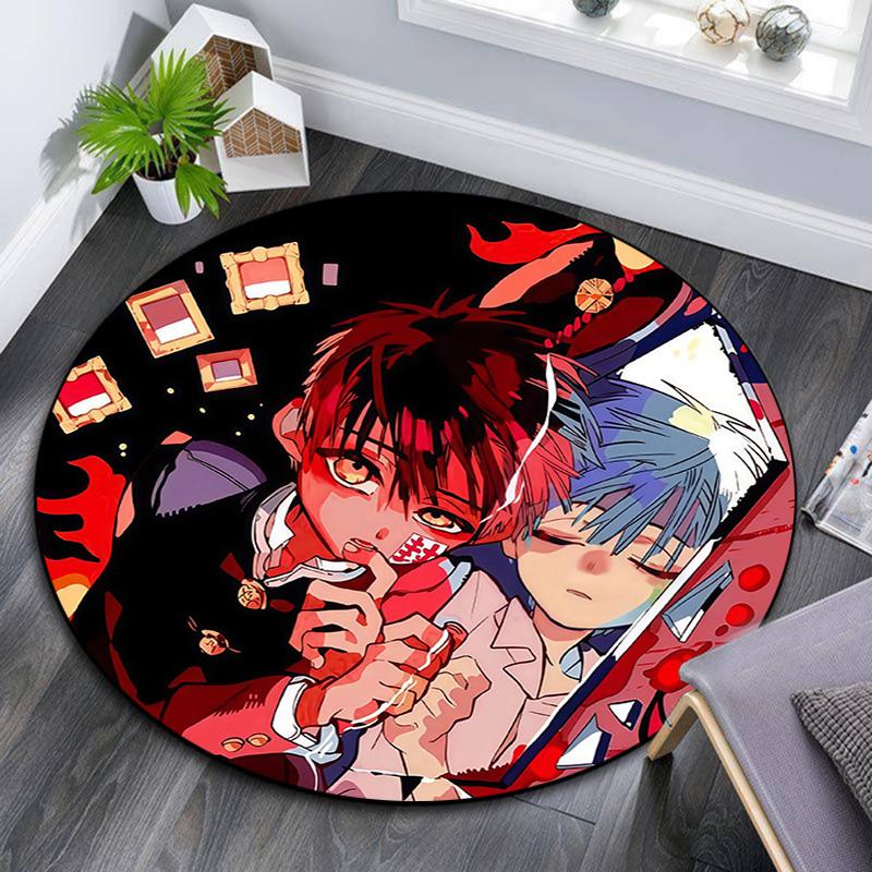 Toilet‑Bound Hanako‑kun Round Area Rug,Carpet Rug for Living Room Bedroom Sofa Playroom Decor,Non-slip Floor Mat