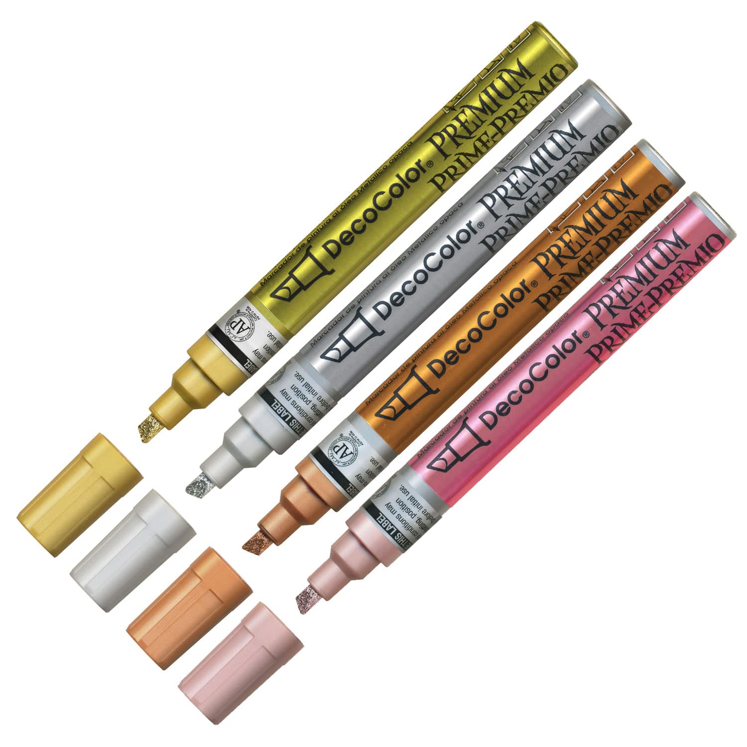 

Marvy Pigment Deco Color Oil-Based Marker, Premium, 4-Color Set, Chisel, 350-4N