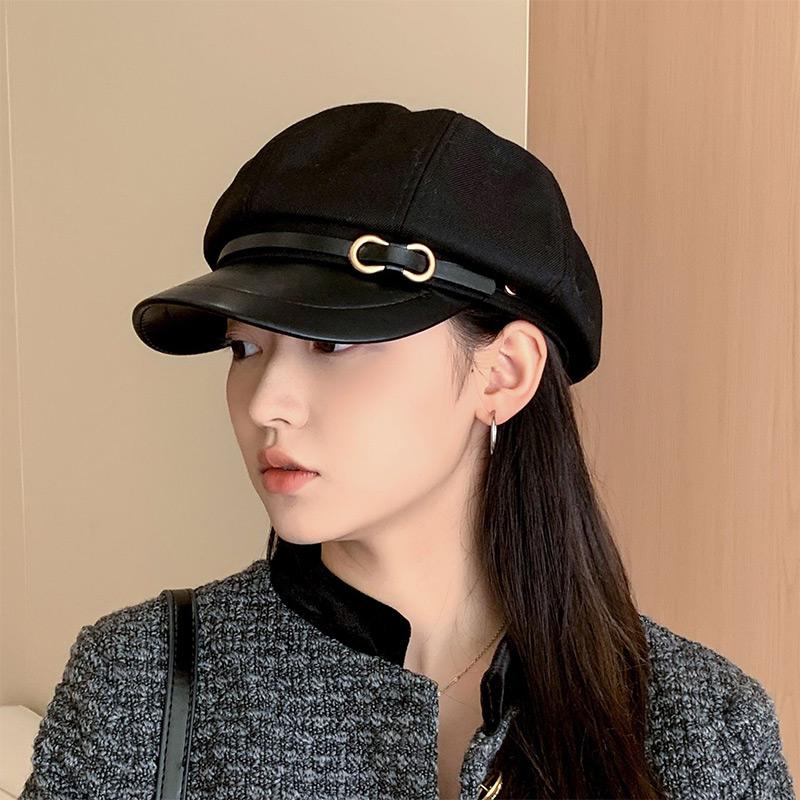 Retro British Style Beret For Women Versatile Octagonal Newsboy Cap For Big Head Circumference Spring Autumn Hat Women's Hat