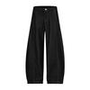 Denim black loose scimitar pants women's new low-rise lazy relaxation feeling casual mopping wide-leg jeans