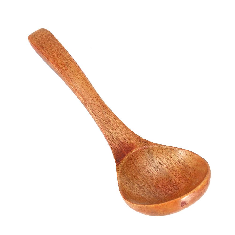 Natural Wooden Ladle Long Handle Spoon Kitchen Cooking Tool Utensils (#01)